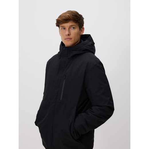 Reserved - Gładka kurtka z kapturem - czarny ze sklepu Reserved w kategorii Kurtki męskie - zdjęcie 186571545