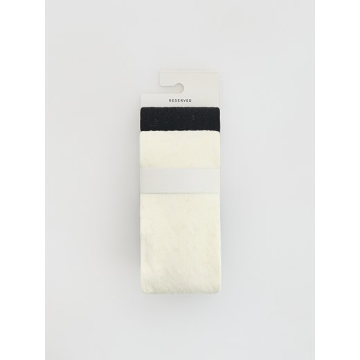 Reserved - Rajstopy z metaliczną nitką 2 pack - złamana biel ze sklepu Reserved w kategorii Rajstopy dziecięce - zdjęcie 186571669