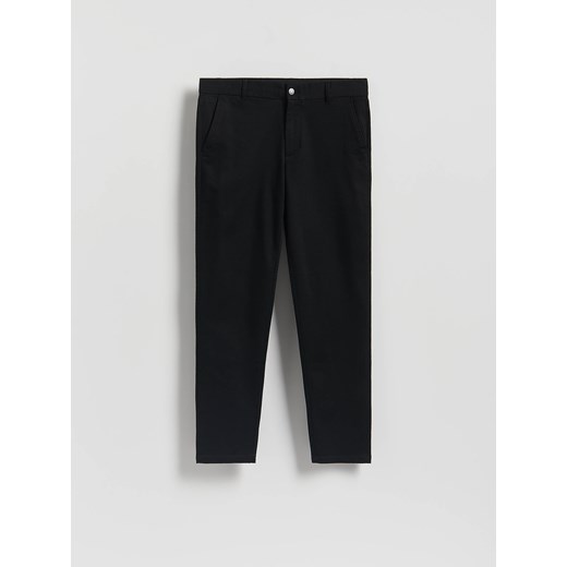 Reserved - Bawełniane spodnie slim fit - czarny ze sklepu Reserved w kategorii Spodnie męskie - zdjęcie 186571776