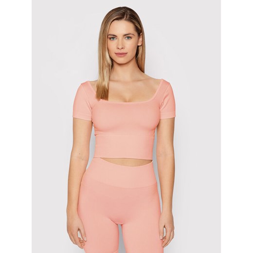 Guess Bluzka V2RP13 ZZ04S Różowy Slim Fit ze sklepu MODIVO w kategorii Bluzki damskie - zdjęcie 186571996