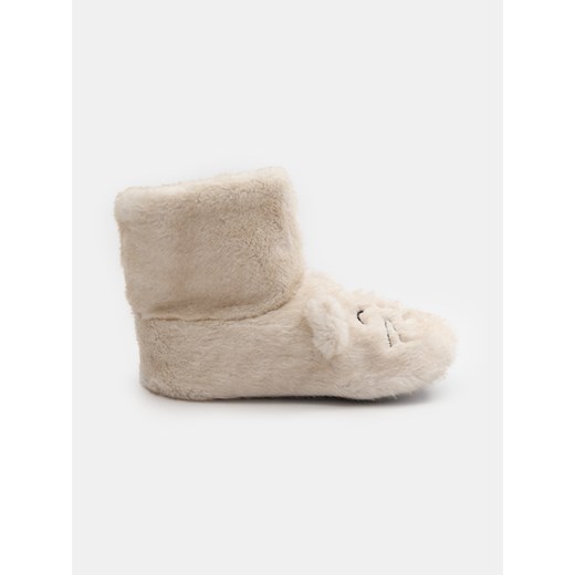 Sinsay - Pluszowe kapcie za kostkę z elementami 3D - wielobarwny Sinsay 26/27 Sinsay