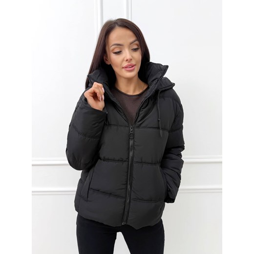Czarna Krótka Kurtka z Kapturem Modnakiecka.pl 38 ModnaKiecka.pl