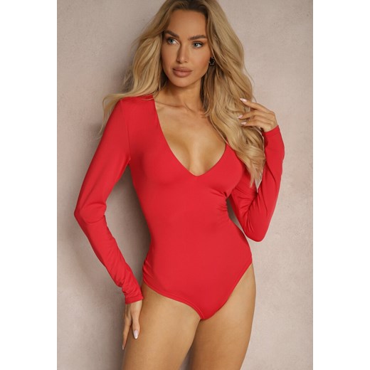 Czerwone Body z Długimi Rękawami z Wiskozą Zaithria Renee S renee.pl