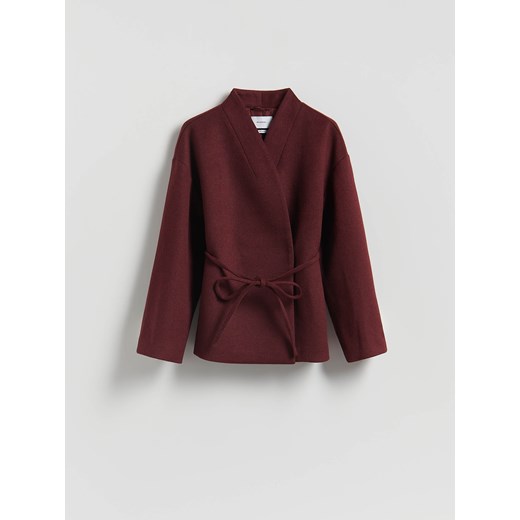 Reserved - Kurtka z wełną - burgundowy ze sklepu Reserved w kategorii Kurtki damskie - zdjęcie 186573797