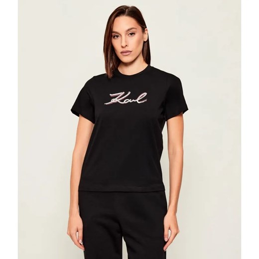 Karl Lagerfeld T-shirt | Regular Fit ze sklepu Gomez Fashion Store w kategorii Bluzki damskie - zdjęcie 186573939