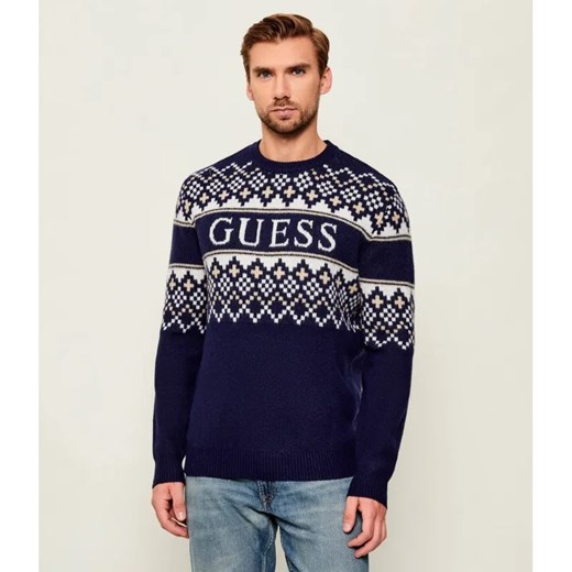 GUESS Sweter | Regular Fit | z dodatkiem wełny ze sklepu Gomez Fashion Store w kategorii Swetry męskie - zdjęcie 186573945