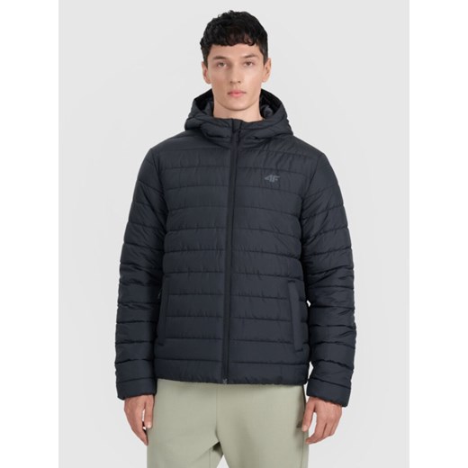 Męska kurtka puchowa pikowana 4F 4FWAW25TDJAM598 - czarna ze sklepu Sportstylestory.com w kategorii Kurtki męskie - zdjęcie 186574948