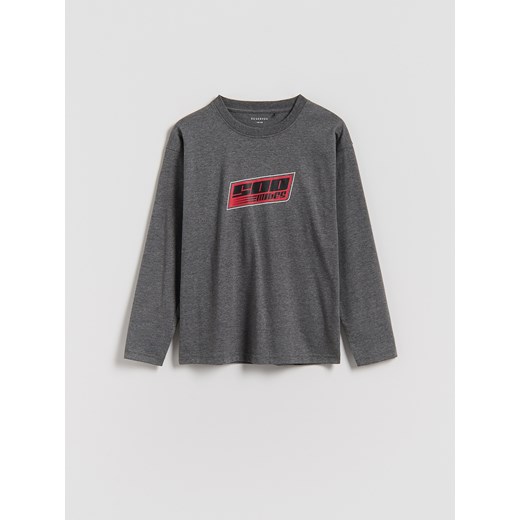 Reserved - Bawełniany longsleeve - ciemnoszary ze sklepu Reserved w kategorii Bluzy chłopięce - zdjęcie 186575137