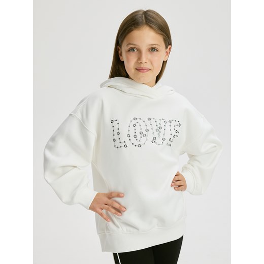 Reserved - Bluza z aplikacją - złamana biel ze sklepu Reserved w kategorii Bluzy dziewczęce - zdjęcie 186575207