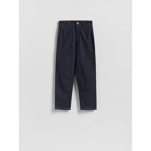 Reserved - Jeansy chino slim fit - granatowy ze sklepu Reserved w kategorii Jeansy damskie - zdjęcie 186575265