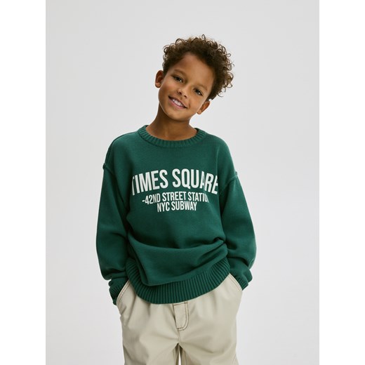 Reserved - Bawełniany sweter - ciemny turkus ze sklepu Reserved w kategorii Bluzy chłopięce - zdjęcie 186575366