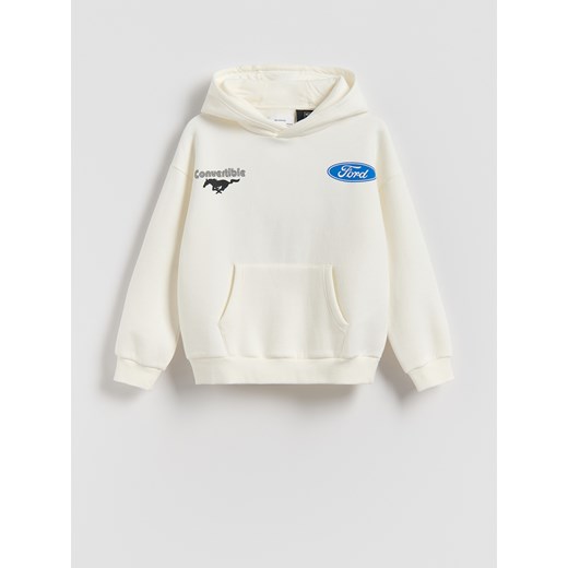 Reserved - Bawełniana bluza Ford - złamana biel ze sklepu Reserved w kategorii Bluzy chłopięce - zdjęcie 186575408
