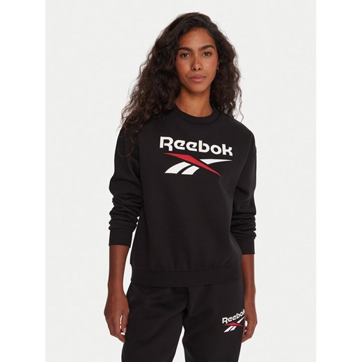 Reebok Bluza RK25169CCW Czarny Regular Fit ze sklepu MODIVO w kategorii Bluzy damskie - zdjęcie 186576539