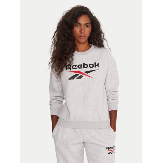 Reebok Bluza RK25169CCW Szary Regular Fit ze sklepu MODIVO w kategorii Bluzy damskie - zdjęcie 186576556