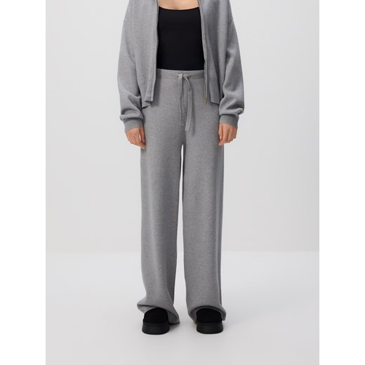 Reserved - Dzianinowe spodnie z wiskozą - szary Reserved M Reserved