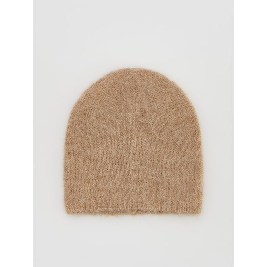 Reserved - Czapka z wełną alpaki - kremowy ze sklepu Reserved w kategorii Czapki zimowe damskie - zdjęcie 186576989