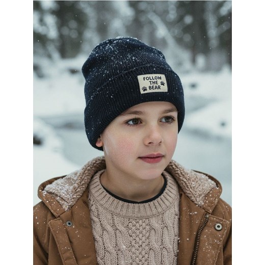 Sinsay - Czapka beanie z naszywką - granatowy - id: 083FG-59X - marki Sinsay - 186578476 Sinsay - Czapka beanie z naszywką - granatowy ze sklepu Sinsay w kategorii Czapki dziecięce - zdjęcie 186578476