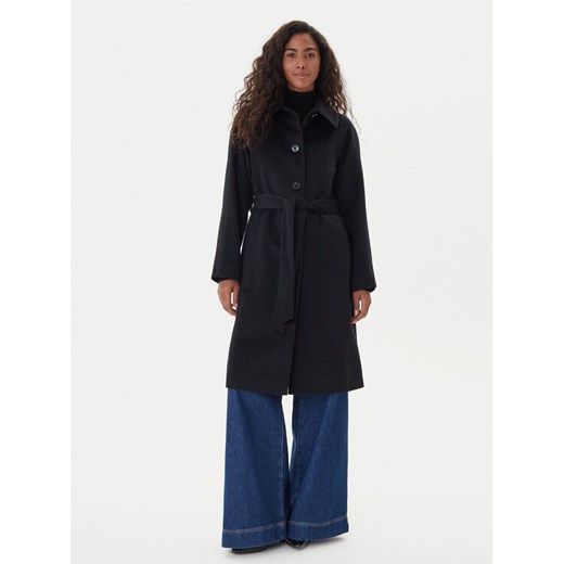 LAUREN RALPH LAUREN Płaszcz wełniany 297P04140001 Czarny Regular Fit ze sklepu MODIVO w kategorii Płaszcze damskie - zdjęcie 186582515