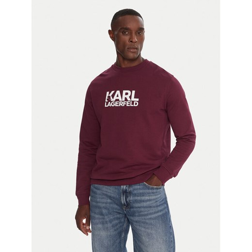 KARL LAGERFELD Bluza 705091 554917 Bordowy Regular Fit ze sklepu MODIVO w kategorii Bluzy męskie - zdjęcie 186582526