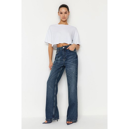 trendyol Dżinsy - Comfort fit - w kolorze niebieskim ze sklepu Limango Polska w kategorii Jeansy damskie - zdjęcie 186584456