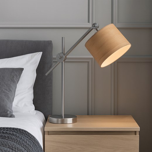 Srebrna lampka nocna z regulowanym ramieniem MALI ECO - id: 10884 - marki Ciekot Partners Sp. Z O. O. - 186585599 Srebrna lampka nocna z regulowanym ramieniem MALI ECO ze sklepu Lysne w kategorii Lampy stołowe - zdjęcie 186585599