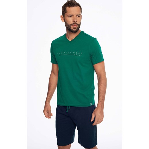 Bawełniana piżama męska Emmet 41290-77X, Kolor zielono-granatowy, Rozmiar XL, Henderson ze sklepu Intymna w kategorii Piżamy męskie - zdjęcie 186586915