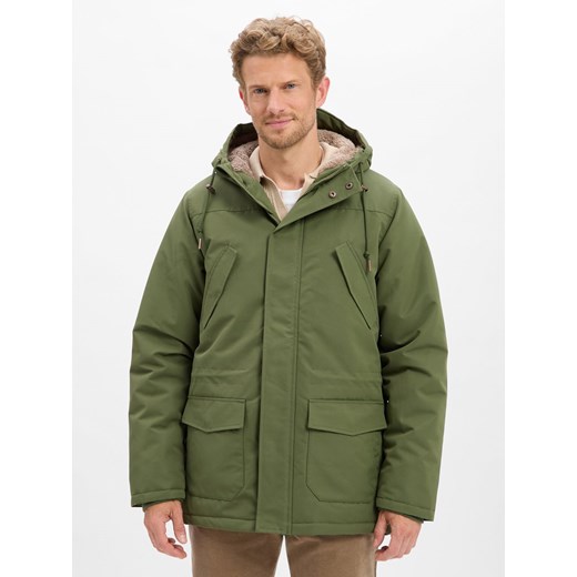 Derbe Męska funkcjonalna parka - Festholm Mężczyźni oliwkowy jednolity ze sklepu vangraaf w kategorii Kurtki męskie - zdjęcie 186589776