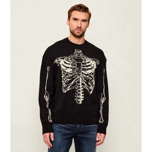 AllSaints Wełniany sweter SKELLI | Oversize fit ze sklepu Gomez Fashion Store w kategorii Swetry męskie - zdjęcie 186589886