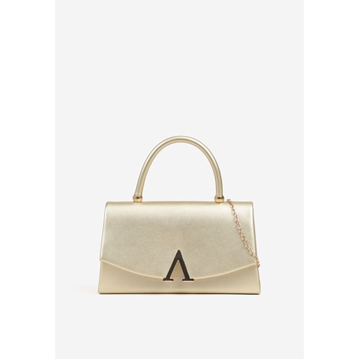 Złota Torebka Kopertówka z Geometryczną Aplikacją Fesara ze sklepu born2be.pl w kategorii Kopertówki - zdjęcie 186590795