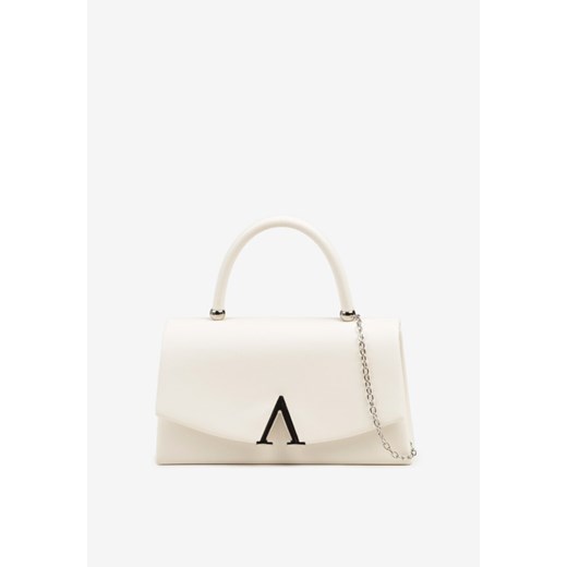 Biała Torebka Kopertówka z Geometryczną Aplikacją Fesara ze sklepu born2be.pl w kategorii Kopertówki - zdjęcie 186590798