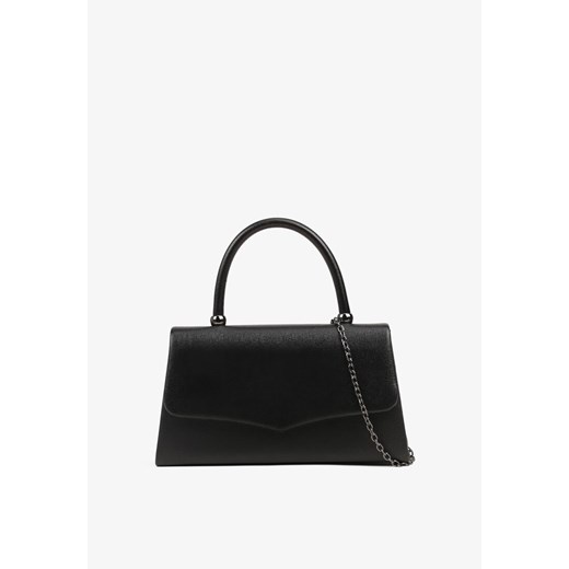 Czarna Torebka Typu Kopertówka Ozdobiona Rączką Latamella ze sklepu born2be.pl w kategorii Kopertówki - zdjęcie 186590807