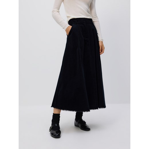 Reserved - Sztruksowa spódnica maxi - granatowy ze sklepu Reserved w kategorii Spódnice - zdjęcie 186591277