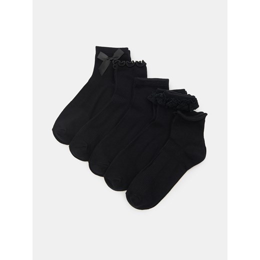 Sinsay - Prążkowane skarpetki 5 pack - czarny Sinsay 36/38 Sinsay