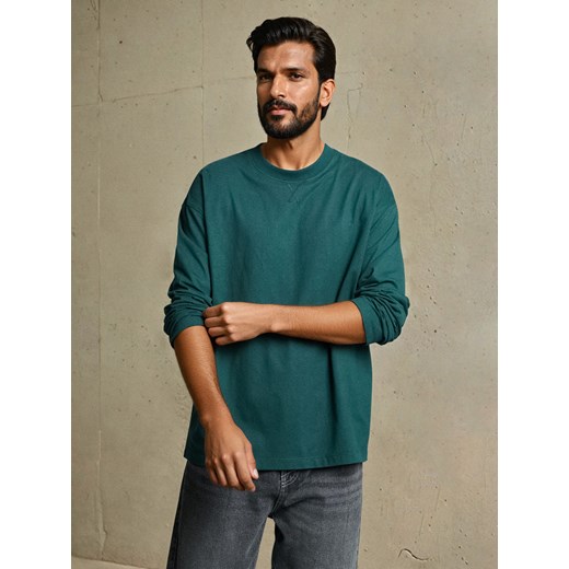 Sinsay - Koszulka z długimi rękawami - zielony Sinsay XL Sinsay