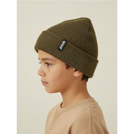 Sinsay - Czapka w prążek - khaki - id: 083FU-87X - marki Sinsay - 186592197 Sinsay - Czapka w prążek - khaki ze sklepu Sinsay w kategorii Czapki dziecięce - zdjęcie 186592197