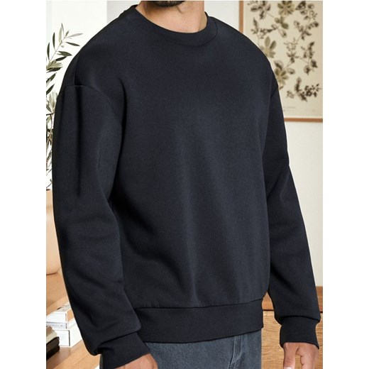 Sinsay - Bluza basic comfort fit - niebieski ze sklepu Sinsay w kategorii Bluzy męskie - zdjęcie 186592229