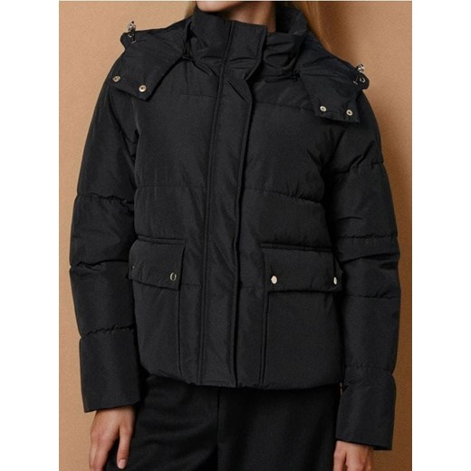 Sinsay - Kurtka rozpinana z kapturem - czarny ze sklepu Sinsay w kategorii Kurtki damskie - zdjęcie 186592299