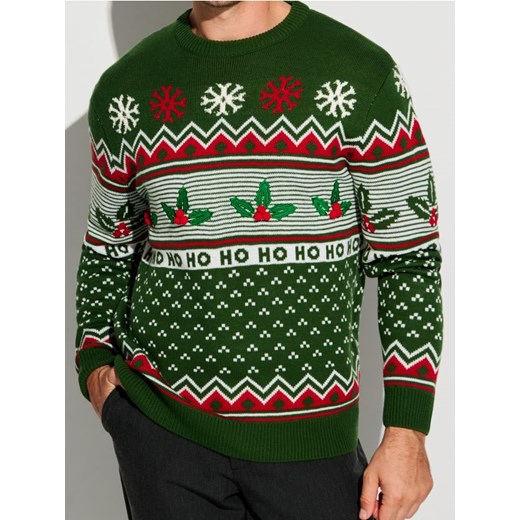 Sinsay - Sweter z motywem świątecznym - zielony ze sklepu Sinsay w kategorii Swetry męskie - zdjęcie 186592329