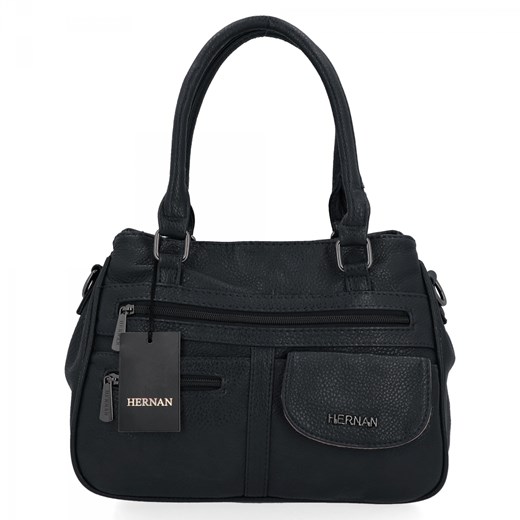 Torebka Damska Na Ramię 3 Komory firmy Hernan 6029 Czarna Hernan One Size okazja PaniTorbalska