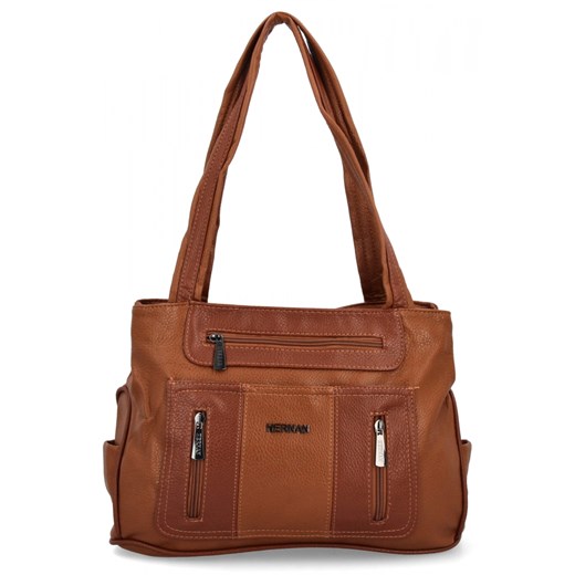 Torebka Damska Shopper Bag firmy Hernan 3892-1 Ruda/Brązowa ze sklepu PaniTorbalska w kategorii Torby Shopper bag - zdjęcie 186594329