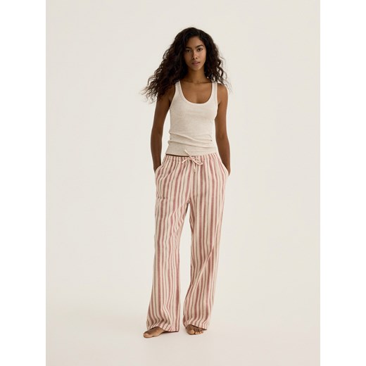 Reserved - Prążkowany top 2 pack - kremowy ze sklepu Reserved w kategorii Piżamy damskie - zdjęcie 186594608