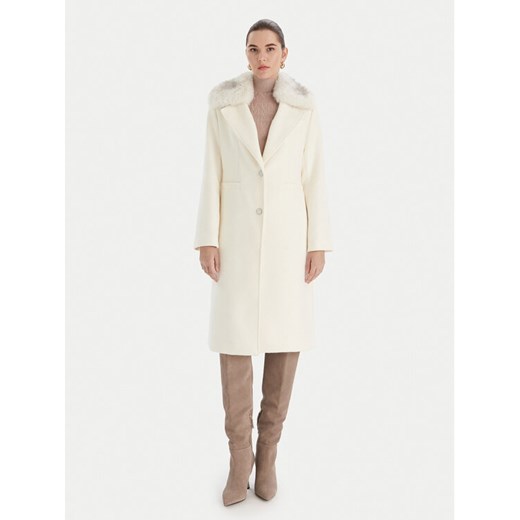 Guess Płaszcz wełniany W5BL19 W2642 Écru Regular Fit ze sklepu MODIVO w kategorii Płaszcze damskie - zdjęcie 186595627