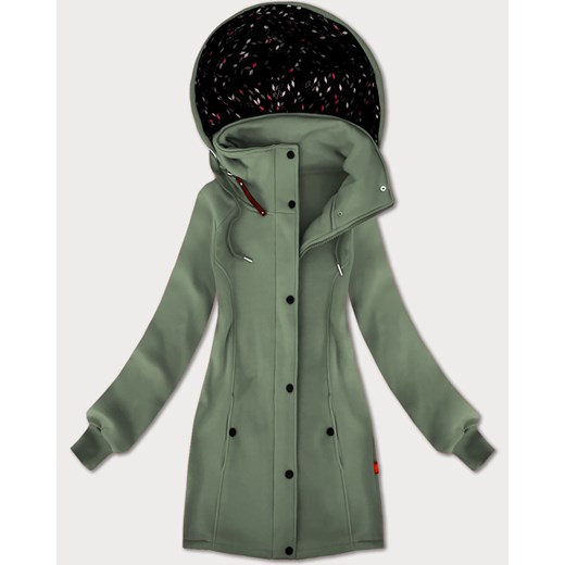 Bluza damska z kapturem i stójką LHD szarozielona (AMG-171) ze sklepu goodlookin.pl w kategorii Bluzy damskie - zdjęcie 186596135