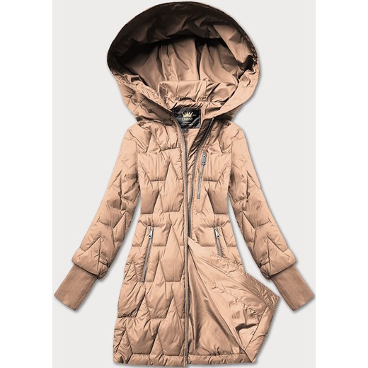 Pikowana przejściowa kurtka damska z dzianinowymi ściągaczami Libland beżowa (LD-7775) ze sklepu goodlookin.pl w kategorii Kurtki damskie - zdjęcie 186596138