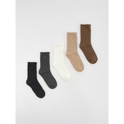Reserved - Bezuciskowe skarpetki 5 pack - złamana biel ze sklepu Reserved w kategorii Skarpetki damskie - zdjęcie 186596468