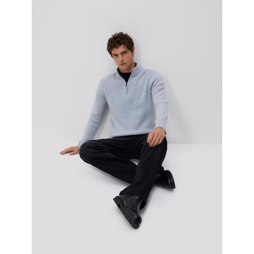 Reserved - Sweter z rozpinanym golfem - jasnoszary ze sklepu Reserved w kategorii Swetry męskie - zdjęcie 186596609