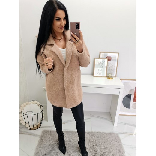 płaszcz alpaka larry beż ze sklepu STYLOWO w kategorii Płaszcze damskie - zdjęcie 186596666