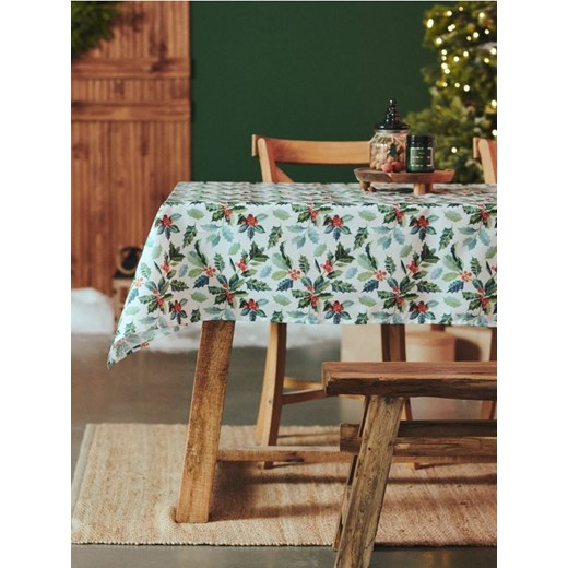 Sinsay - Obrus świąteczny w ostrokrzew - zielony ze sklepu Sinsay w kategorii Obrusy i bieżniki - zdjęcie 186597219