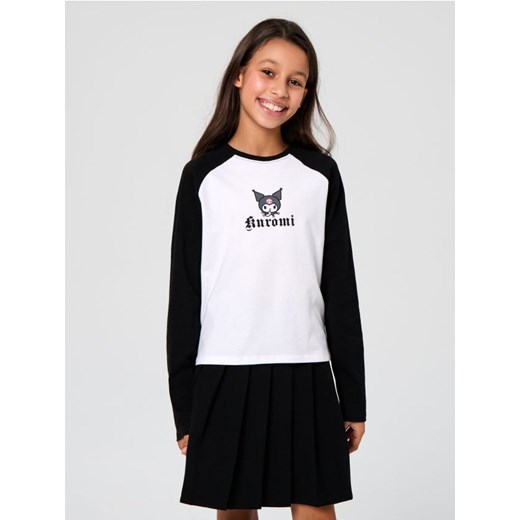 Sinsay - Koszulka z długimi rękawami Kuromi - biały - id: 992ET-00X - marki Sinsay - 186597298 Sinsay - Koszulka z długimi rękawami Kuromi - biały ze sklepu Sinsay w kategorii Bluzki dziewczęce - zdjęcie 186597298