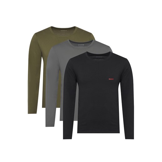 HUGO Komplet 3 longsleeve 50492631 Kolorowy Regular Fit ze sklepu MODIVO w kategorii T-shirty męskie - zdjęcie 186598747